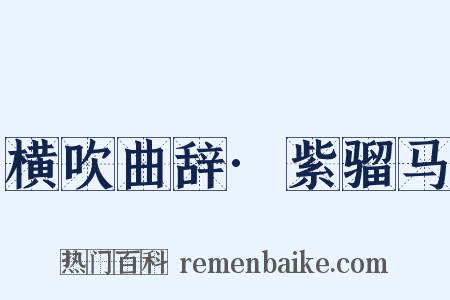 横吹曲辞·紫骝马是什么意思的图片